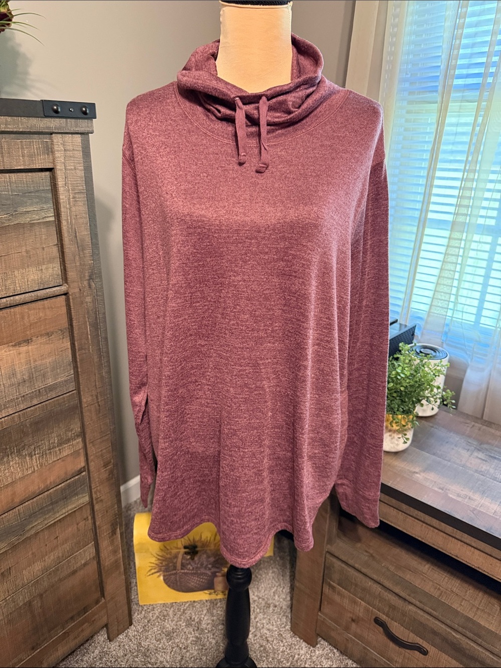 Old Navy Heathered Plum Cowl Neck Pullover